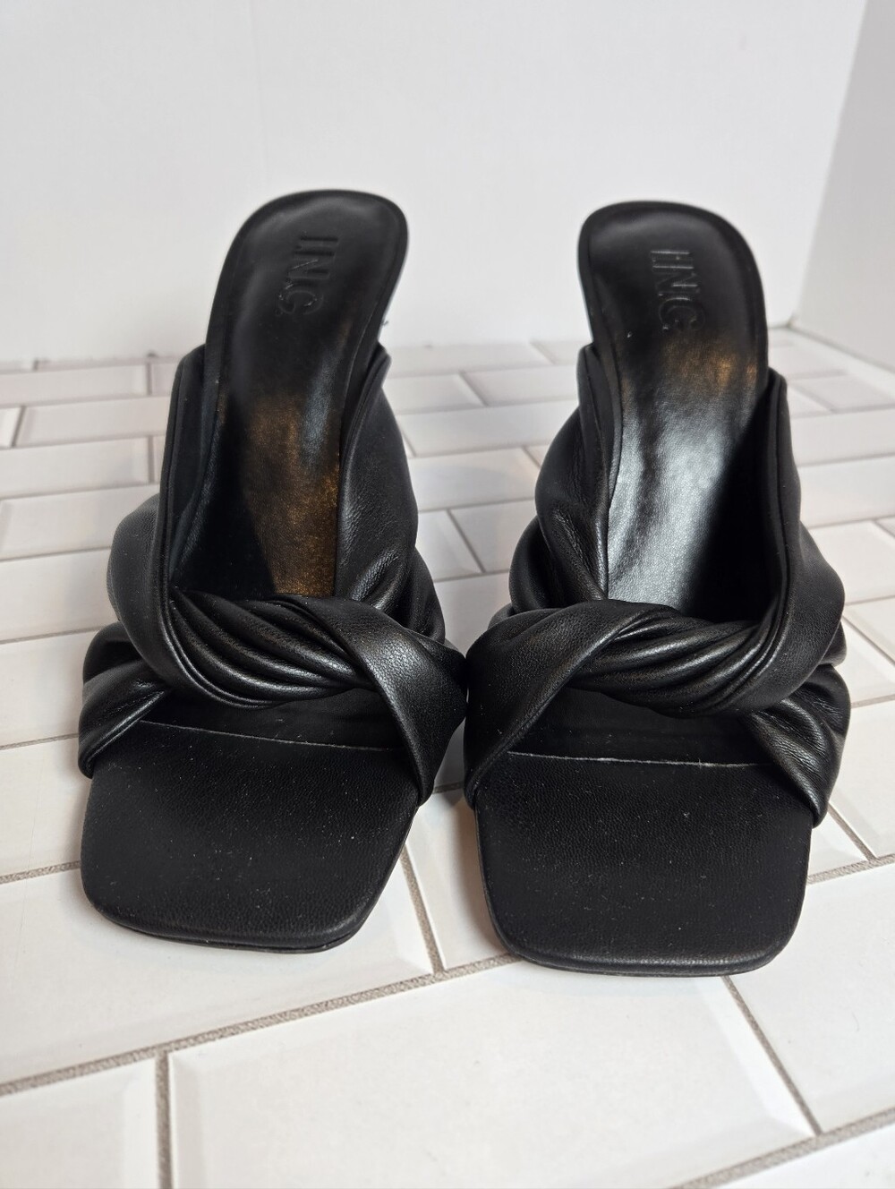 INC Birana Twisted Slide Square Toe Sandal SZ 8M NIB Chic Cute Party